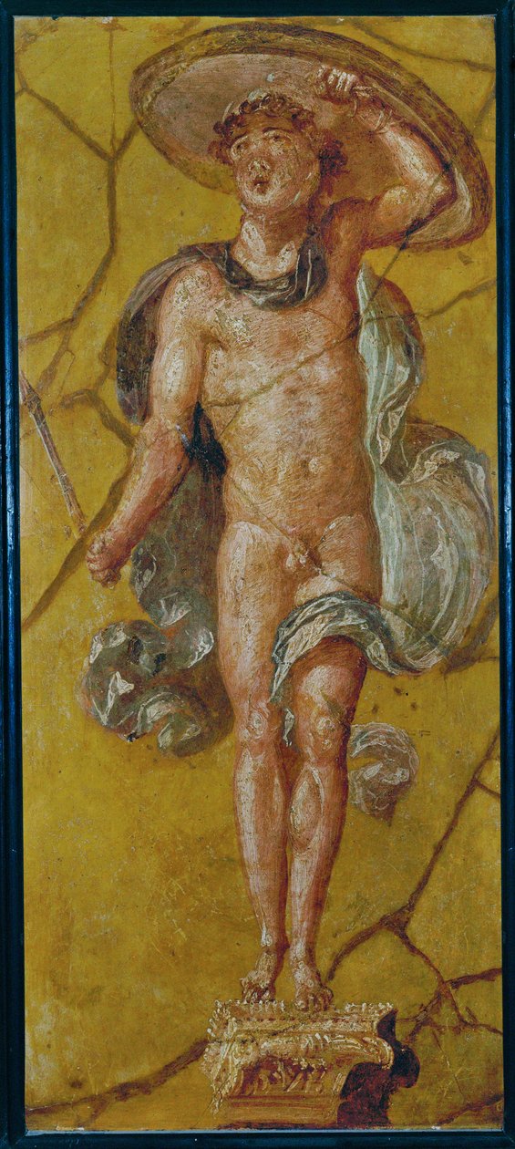 Bloemendrager, Pompeii, Italië (fresco) door Erich Lessing