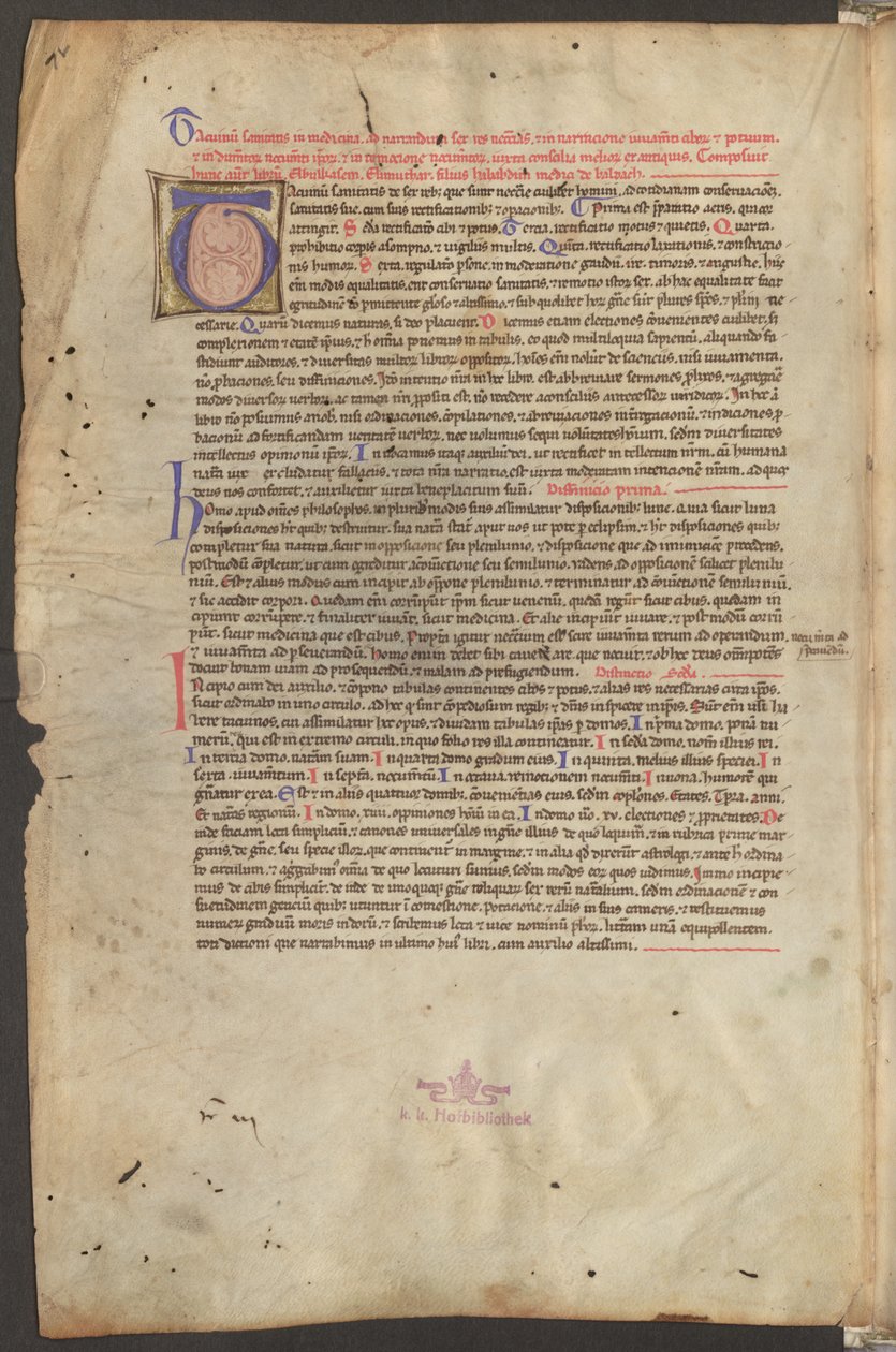 Volledige pagina: tekst en initiaal T door Erich Lessing