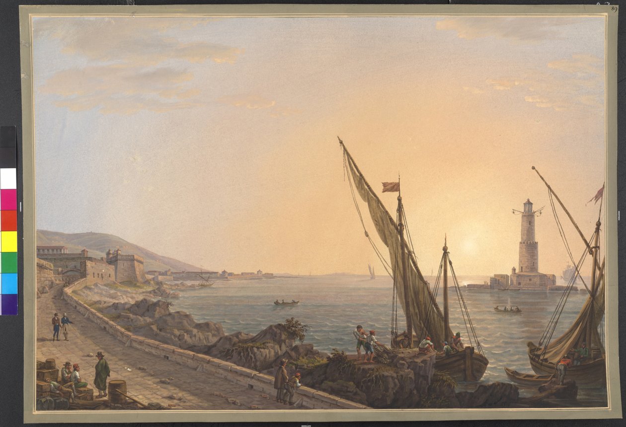 Haven met vuurtoren door Erich Lessing