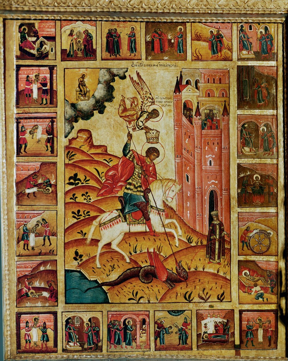 Sint Joris en de draak (schilderij) door Erich Lessing