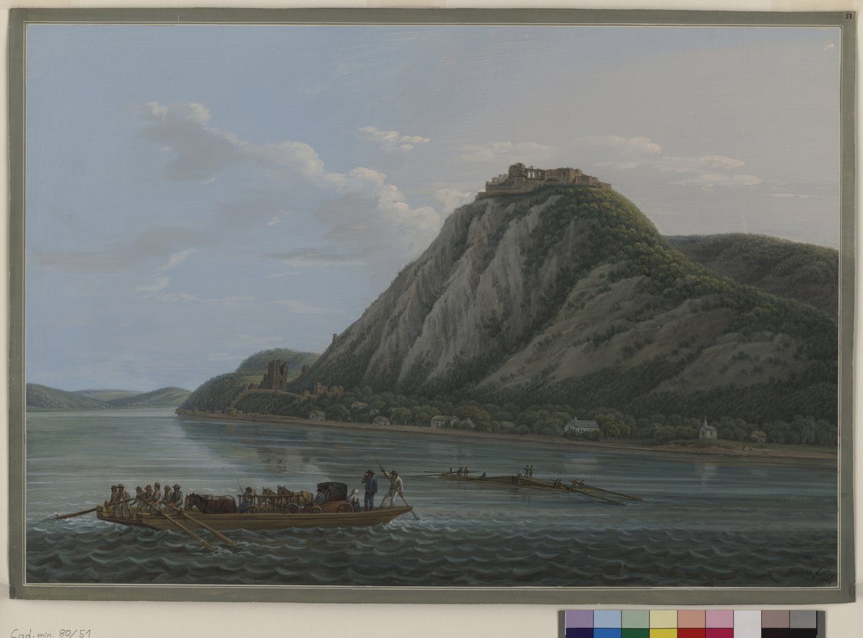 Uitzicht op de ruïnes van het kasteel in Visegrad, Hongarije, district Pest door Erich Lessing