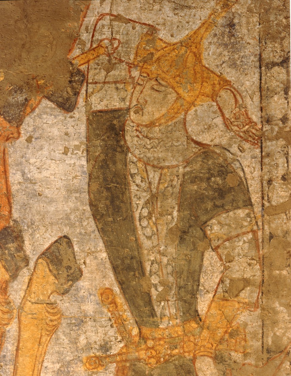 Gewonde krijger (fresco) door Erich Lessing