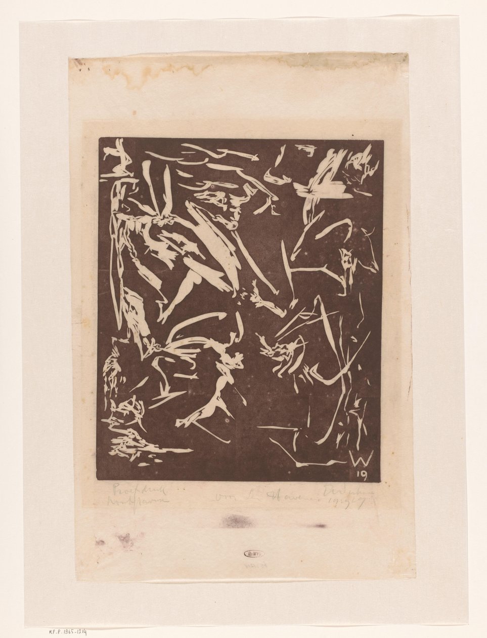 Abstracte compositie door Erich Wichmann (signed by artist)