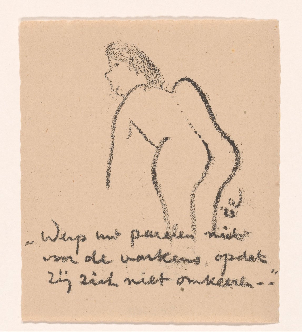 Voorovergebogen naakte figuur door Erich Wichmann