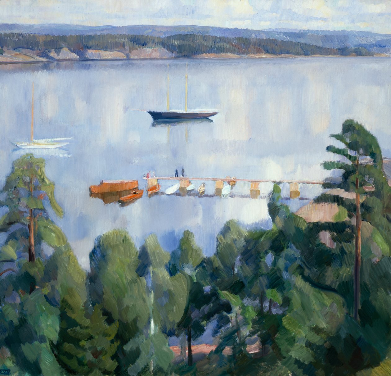Uitzicht vanaf Lysaker richting Bygdoy door Erik Theodor Werenskiold