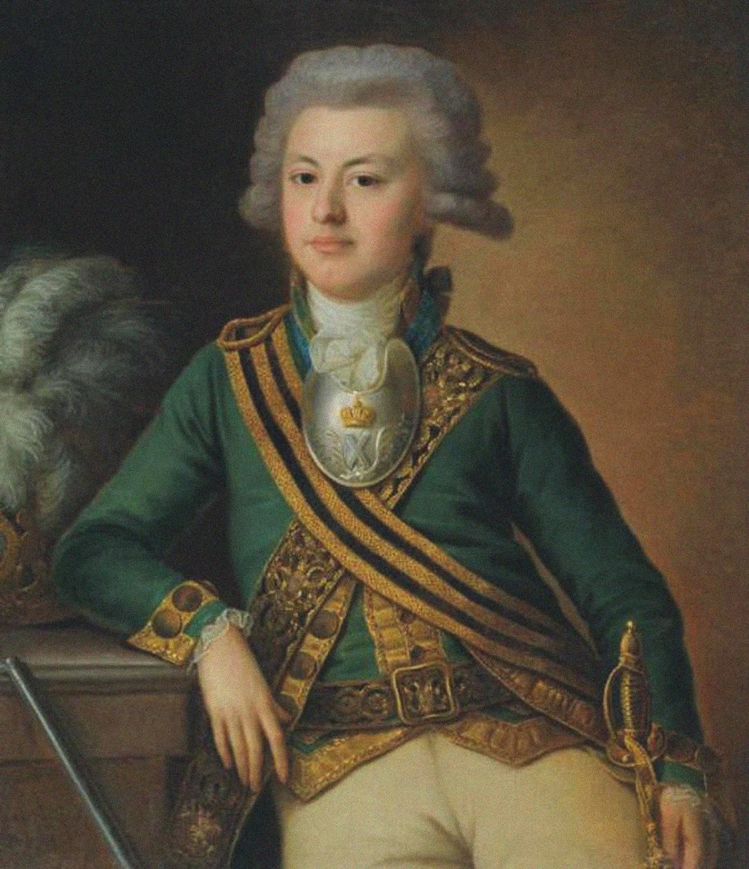 Portret van Yakov Ivanovich Likhachov, Podporuchik van het Semyonovsky Life-Guards Regiment, 1792 door Ermolay Dementyevich Kamezhenkov