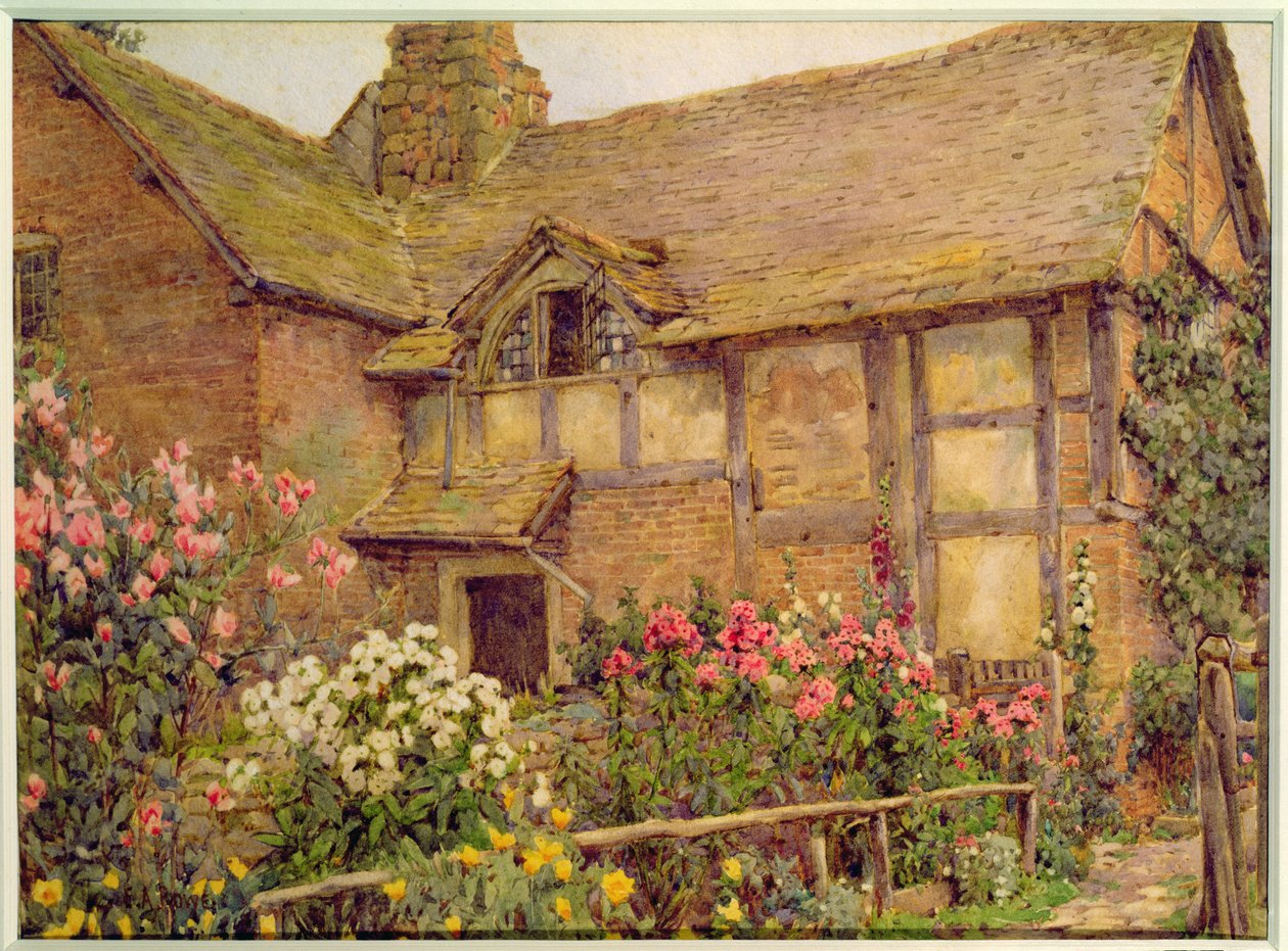 Een cottage-tuin in Cholstry door Ernest Arthur Rowe