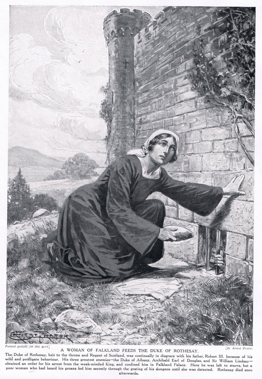 Een vrouw van Falkland voedt de Hertog van Rothesay, jaren 1920 door Ernest Prater
