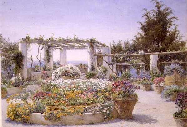 De pergola, Villa Inercia, Capri door Ernest Arthur Rowe