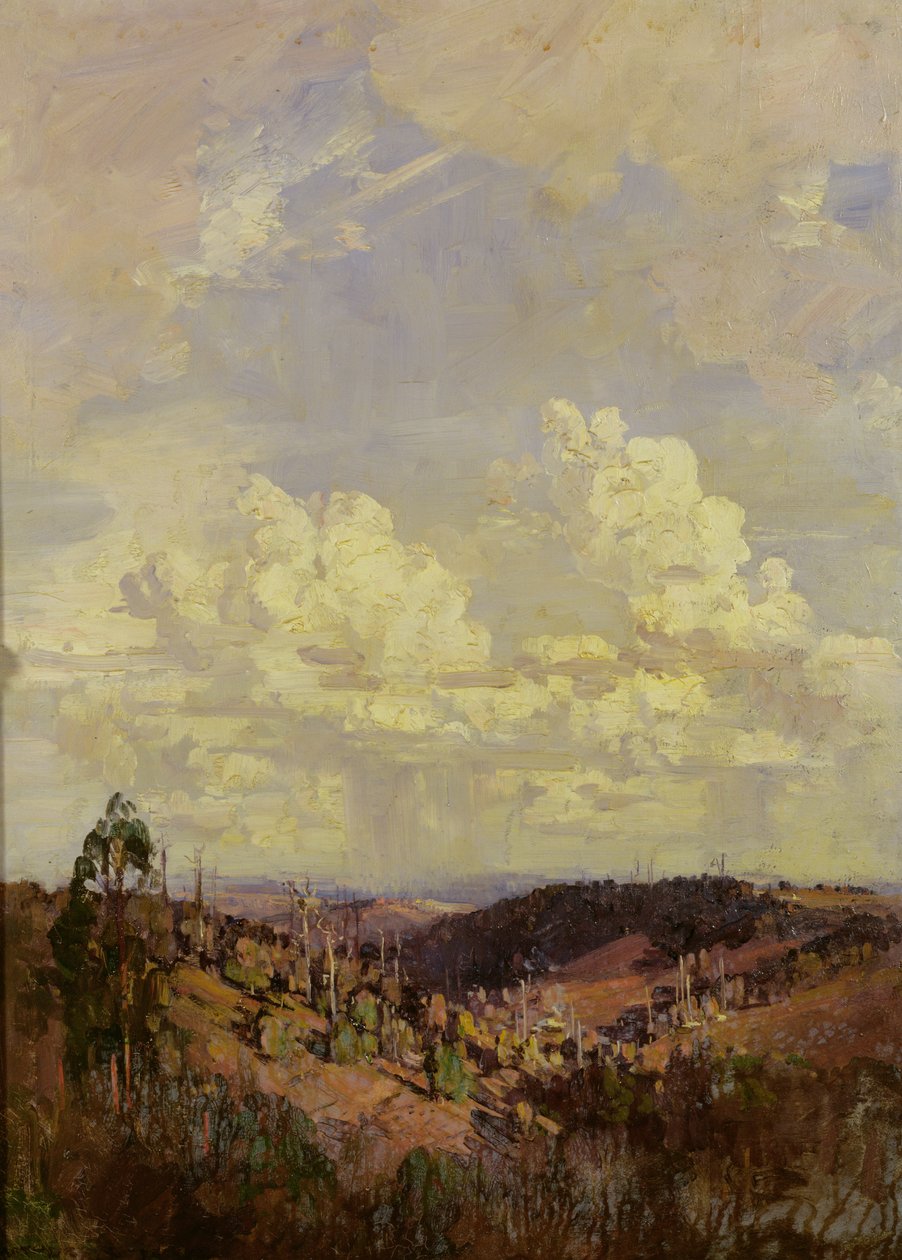 En Laat de Wolken van de Avond en de Ochtend (Tennyson) door Arthur Streeton
