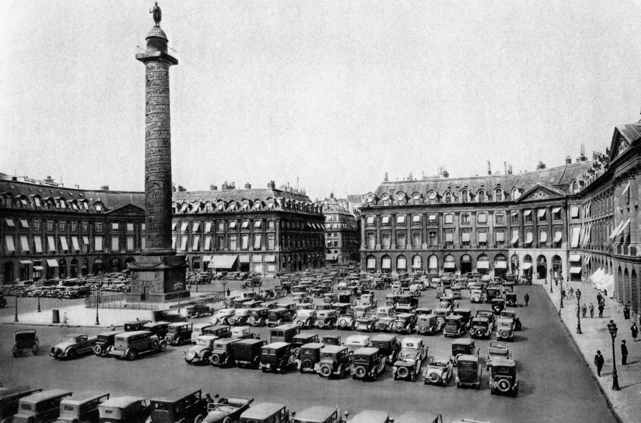 Place Vendôme en de zuil opgericht voor Napoleons overwinningen, Parijs door Ernest Flammarion