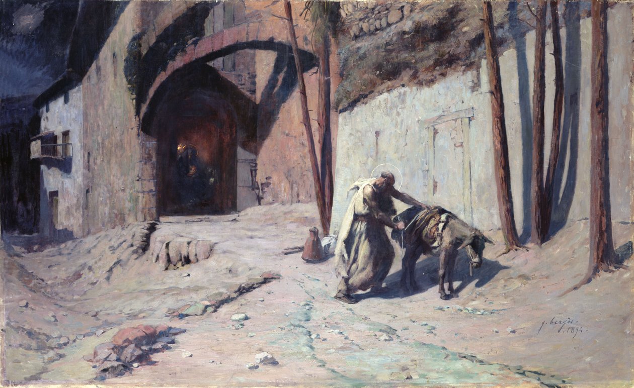 De Vlucht naar Egypte of, Jozef die een Pak op zijn Ezel Zet, 1894 door Ernest Georges Berges
