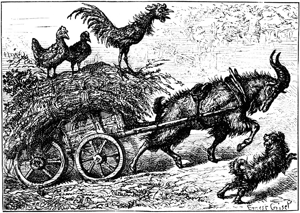 Illustratie uit het kinderboek Little Bo-Peep, ca. 1880 door Ernest Henry Griset