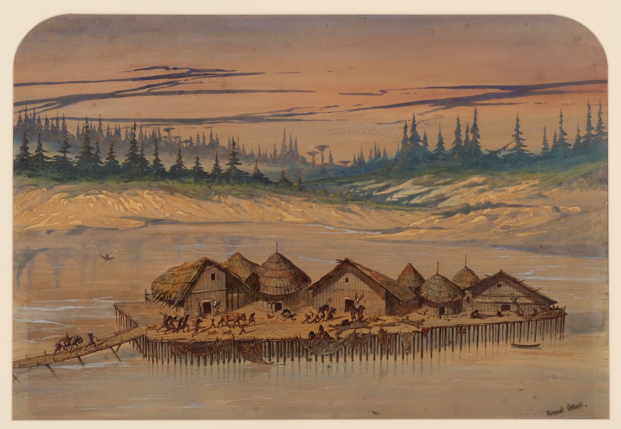 Prehistorisch Dorp, 1871 door Ernest Henry Griset