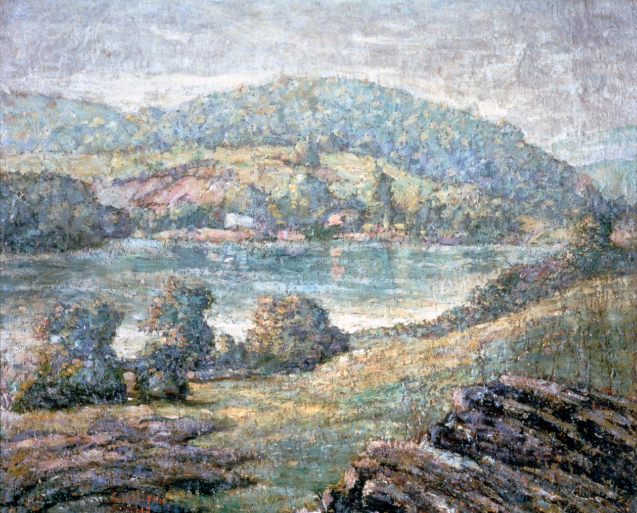 Ochtendlicht, Rivierdal, Connecticut, 1919 door Ernest Lawson