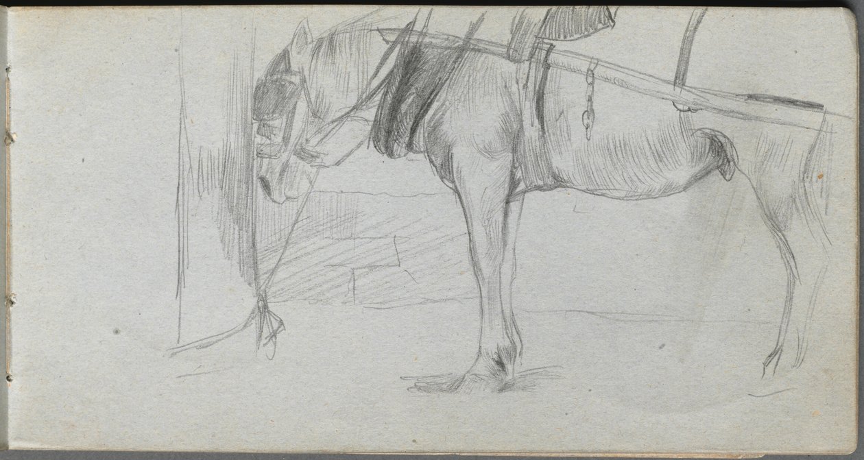 Schetsboek, pagina 06: Studie van een paard door Jean Louis Ernest Meissonier