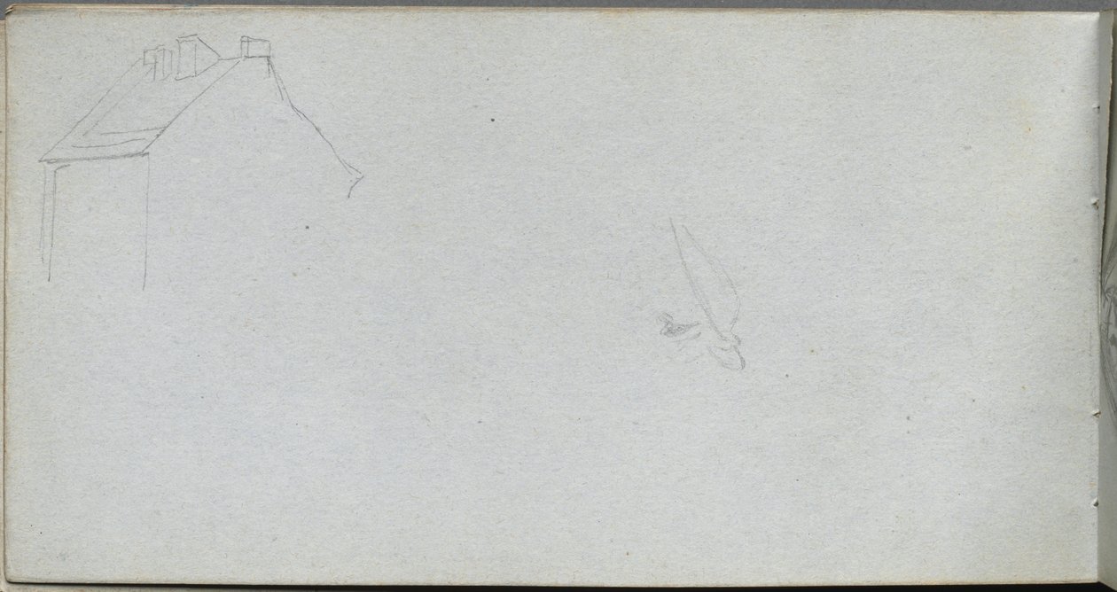 Schetsboek, pagina 54: Architectuurstudie door Jean Louis Ernest Meissonier