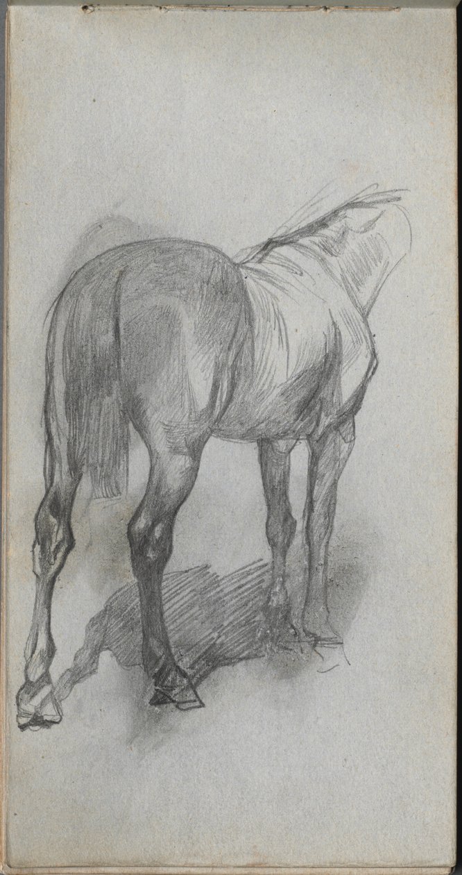 Schetsboek, pagina 76: Studie van een paard door Jean Louis Ernest Meissonier