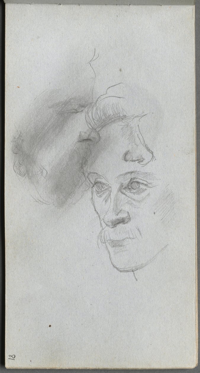 Schetsboek, pagina 81: Studie van gezichten door Jean Louis Ernest Meissonier