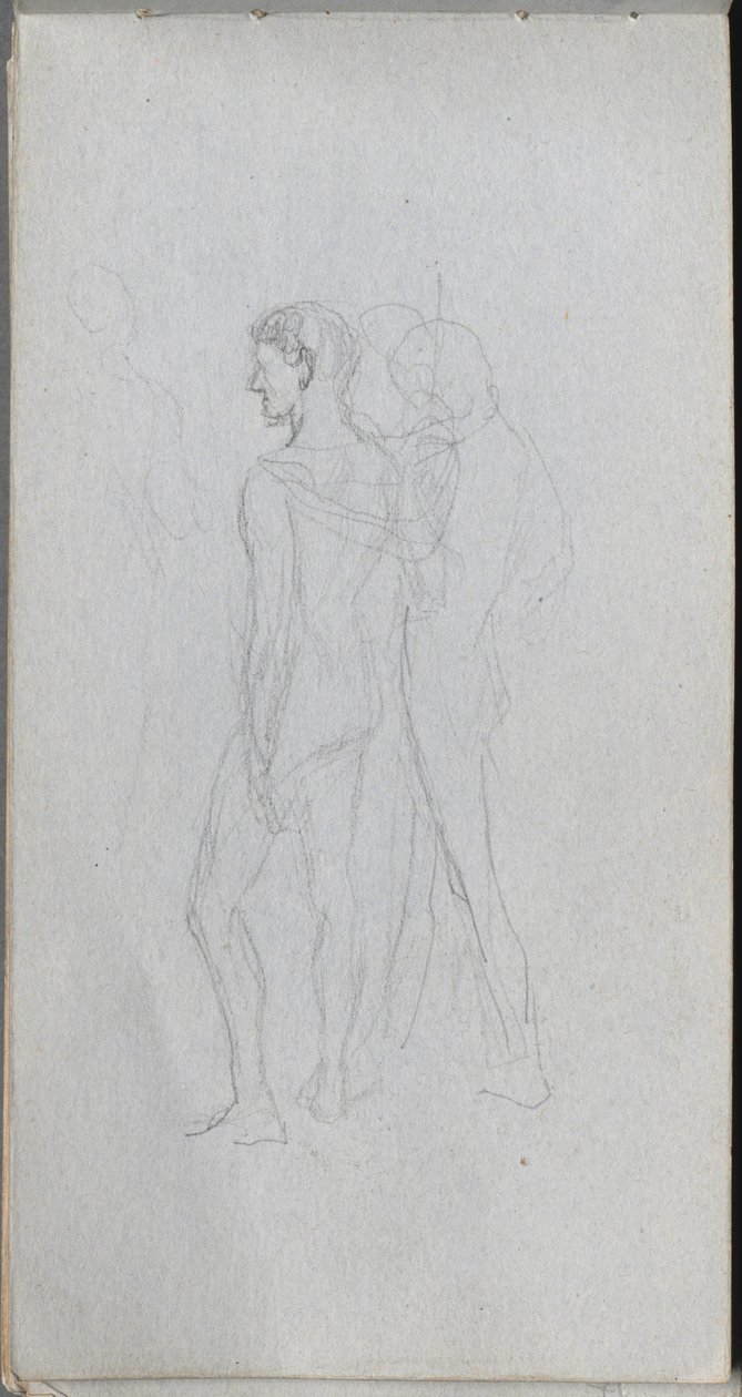 Schetsboek, pagina 92: Twee naakten door Ernest Meissonier
