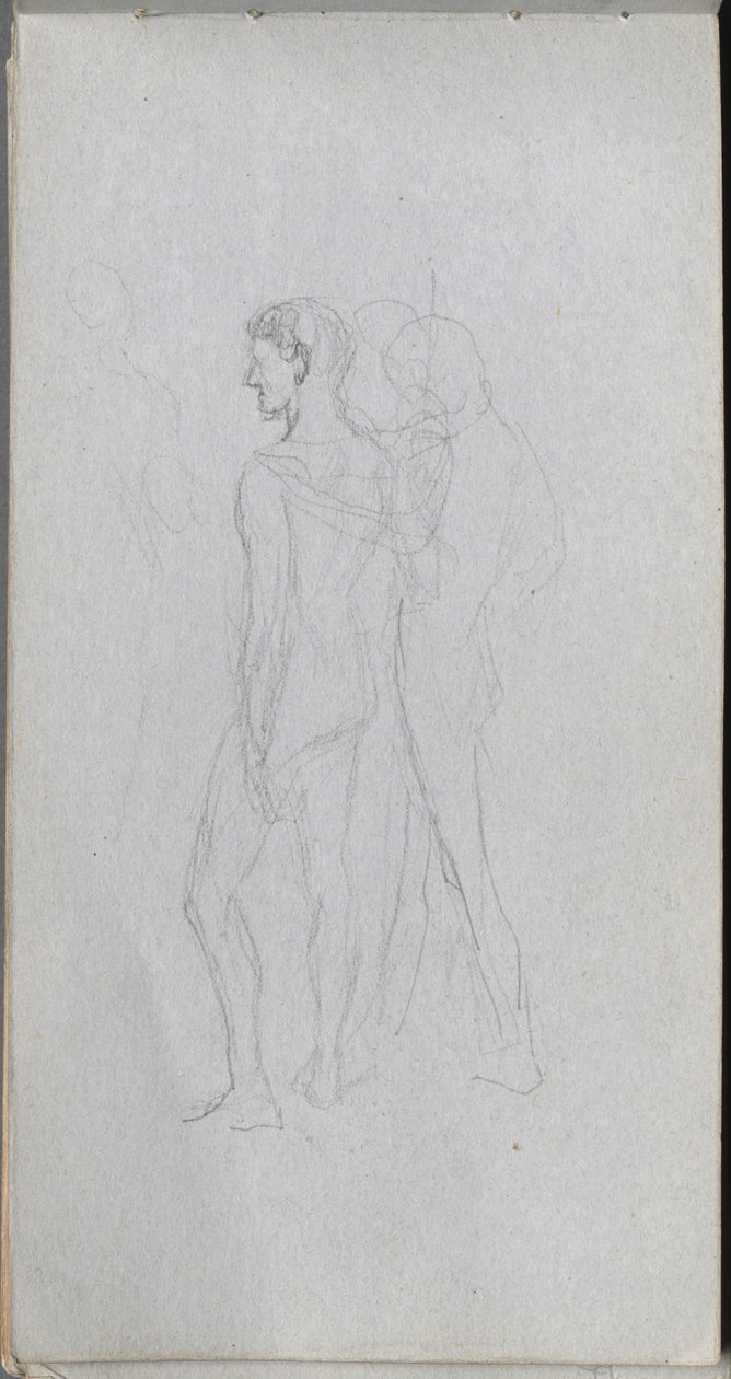 Schetsboek, pagina 92: Twee naakten door Jean Louis Ernest Meissonier