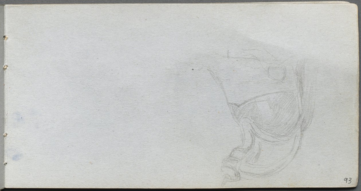 Schetsboek, pagina 93: Studie van een zadel door Jean Louis Ernest Meissonier