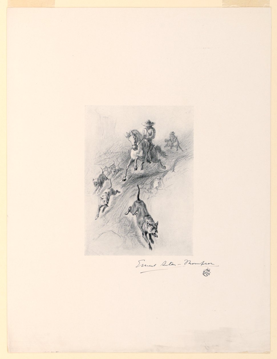 Tannery, met Zijn Honden, Kwam Galopperend de Cañon Op door Ernest Thompson Seton