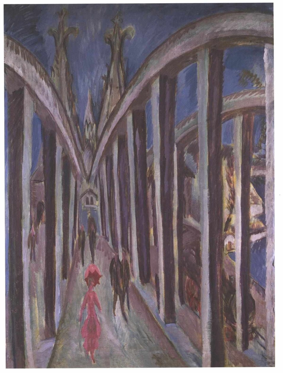Brug over de Rijn in Keulen door Ernst Ludwig Kirchner