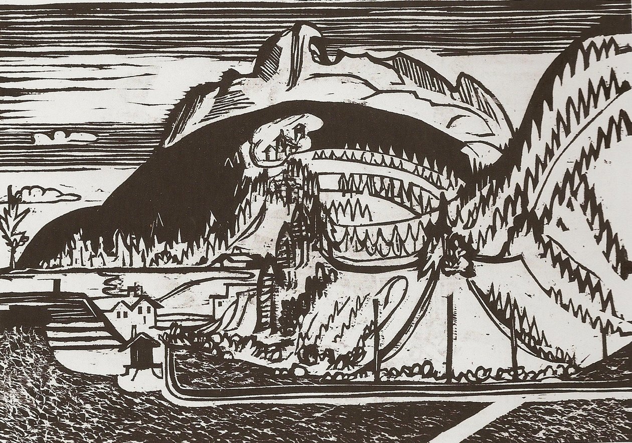 Clavadeler Berg door Ernst Ludwig Kirchner