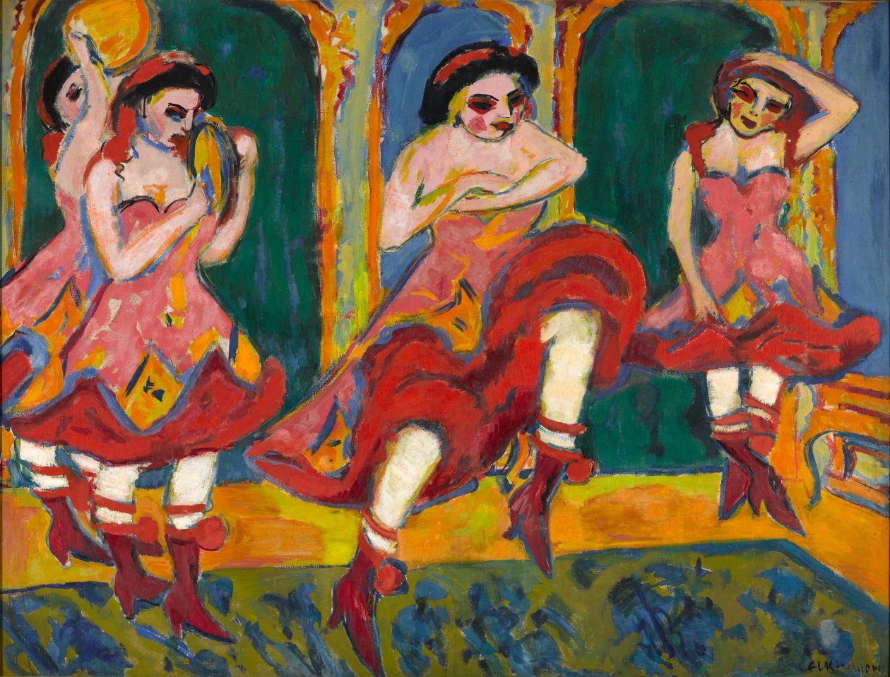 Czardas Dansers, 1908-20 door Ernst Ludwig Kirchner