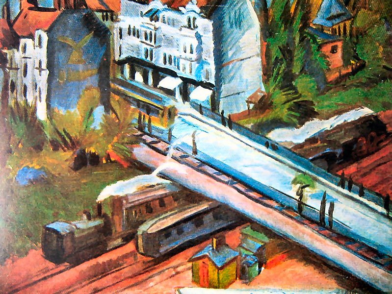 Spoorwegviaduct door Ernst Ludwig Kirchner