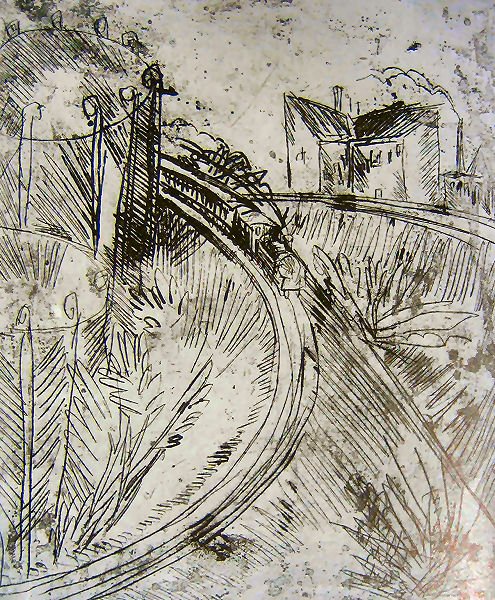 Gasometer in Schöneberg door Ernst Ludwig Kirchner