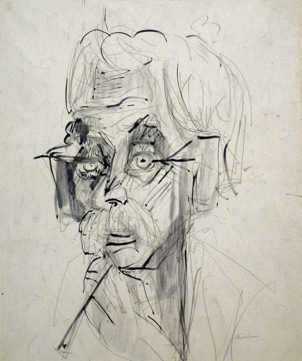 Hoofd van een oude boer door Ernst Ludwig Kirchner