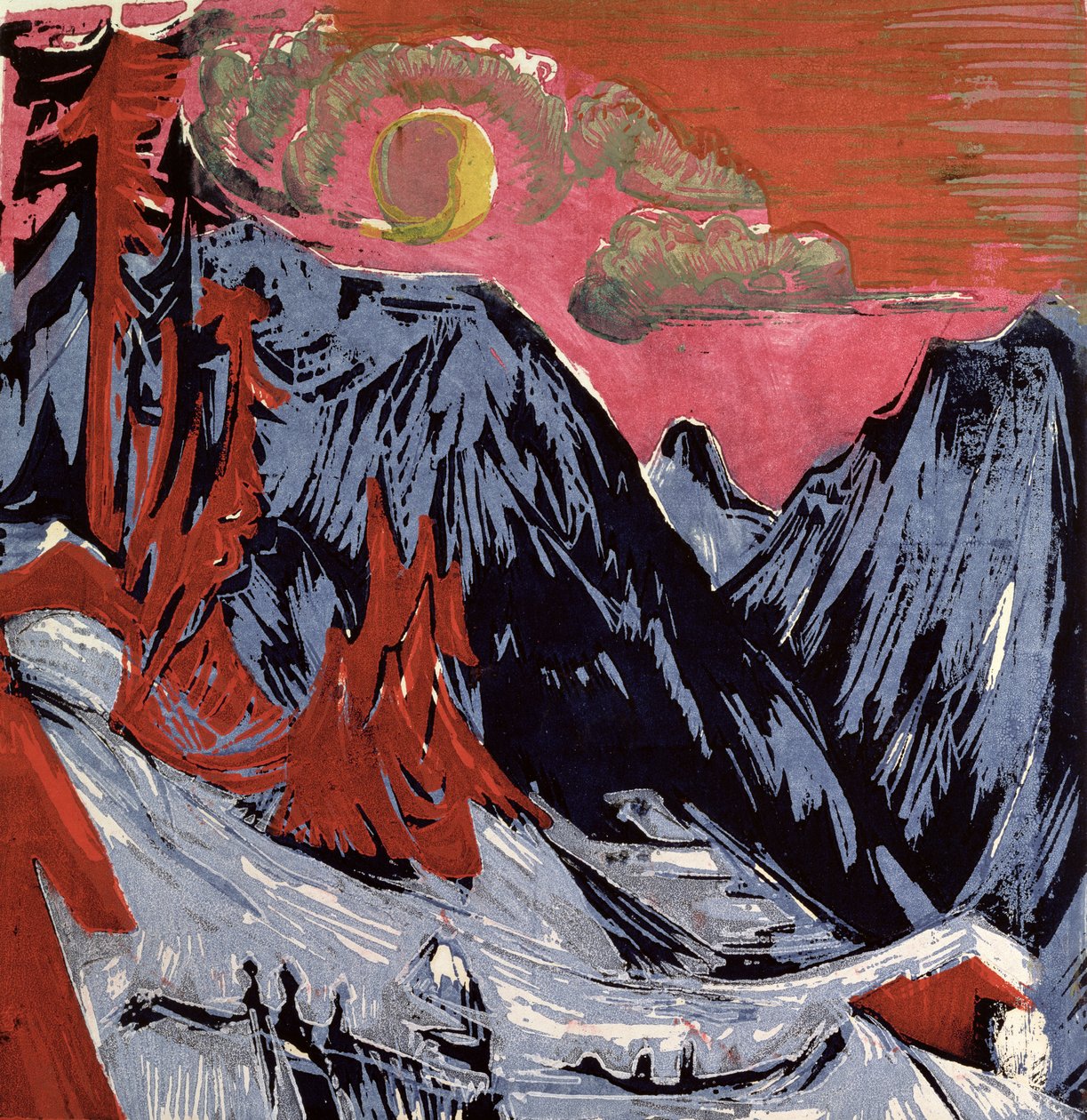 Bergen in de Winter, 1919 door Ernst Ludwig Kirchner