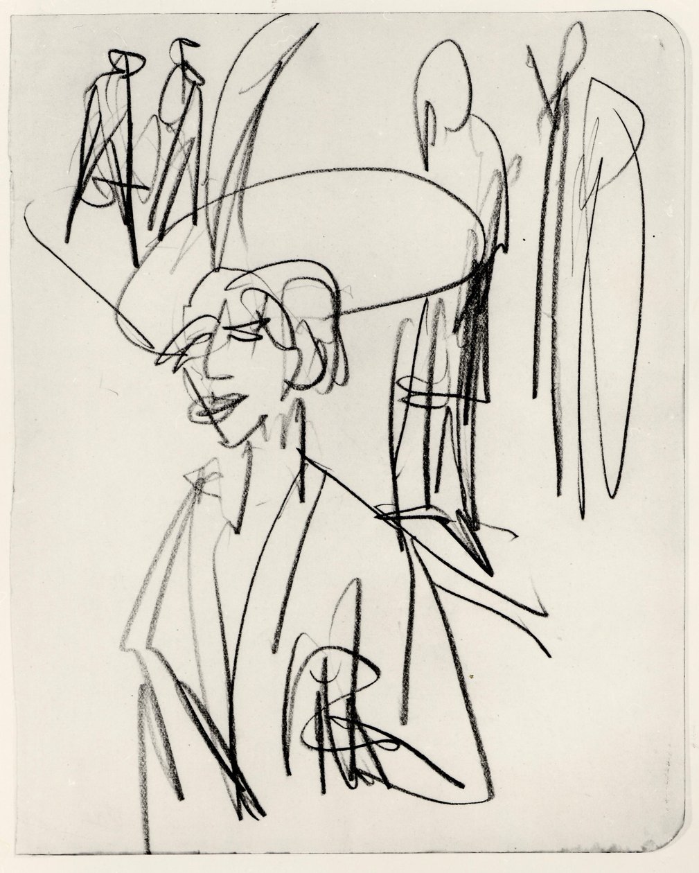 Studie voor de rode kokotte door Ernst Ludwig Kirchner