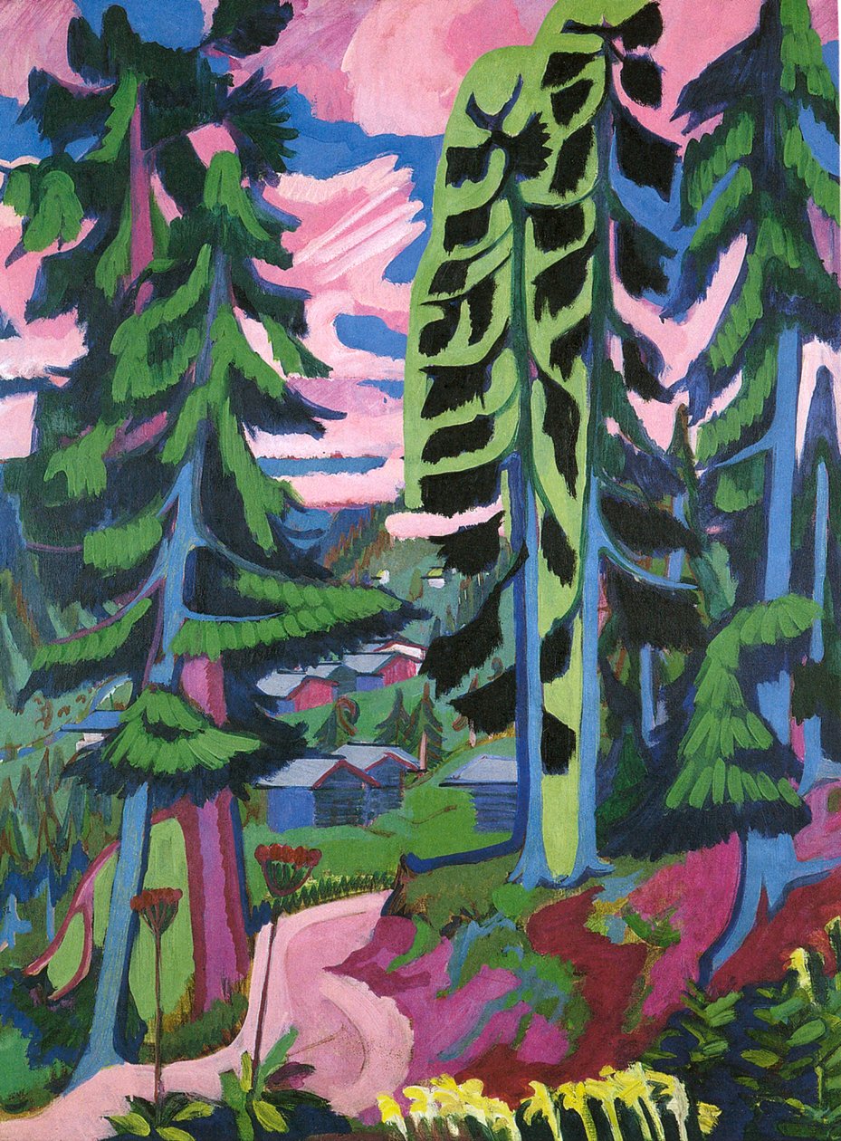 Wildboden, bergbos door Ernst Ludwig Kirchner