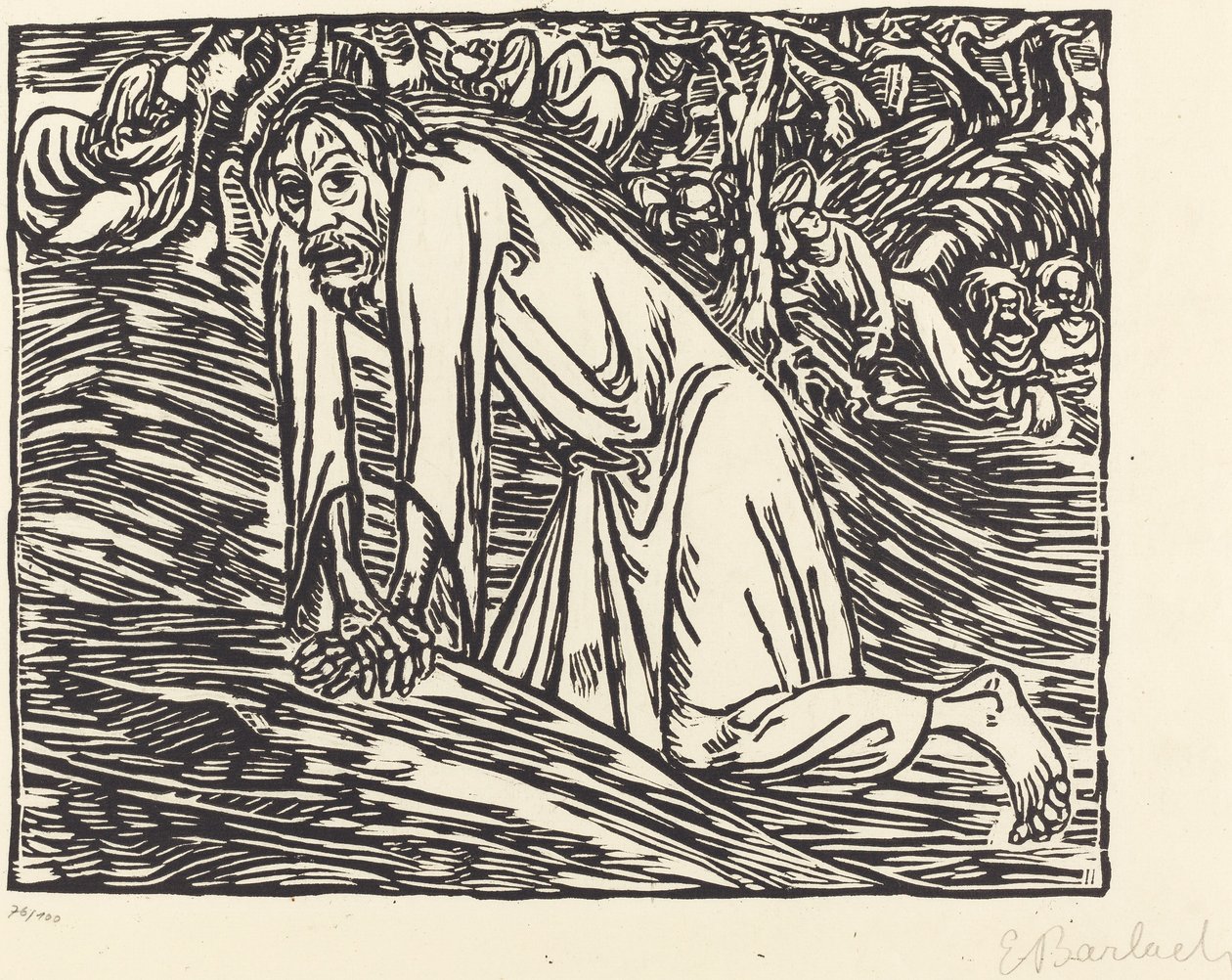 Christus in Gethsemane, 1919 door Ernst Barlach