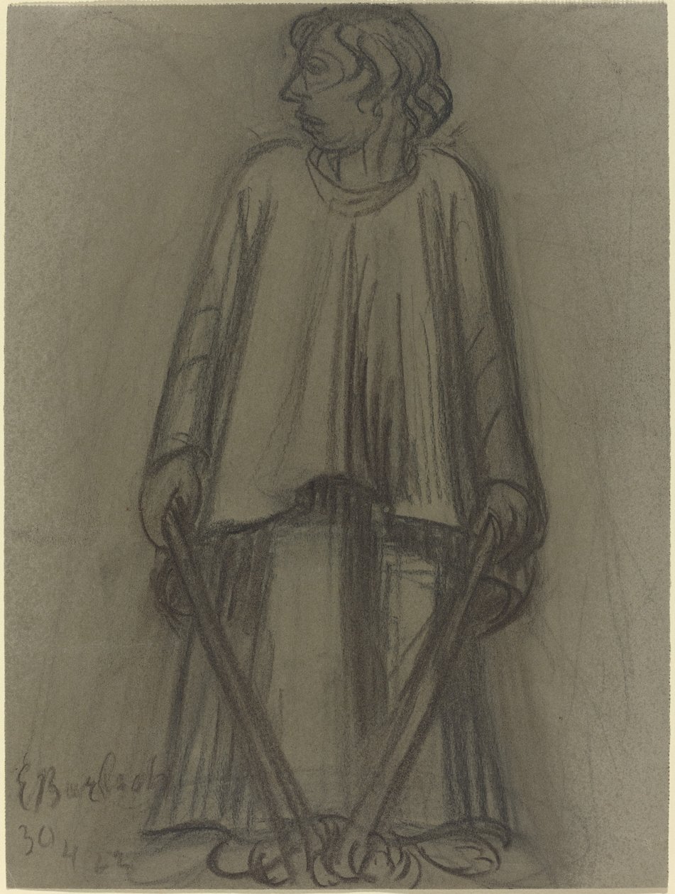 Staande figuur met gedoofde fakkels door Ernst Barlach