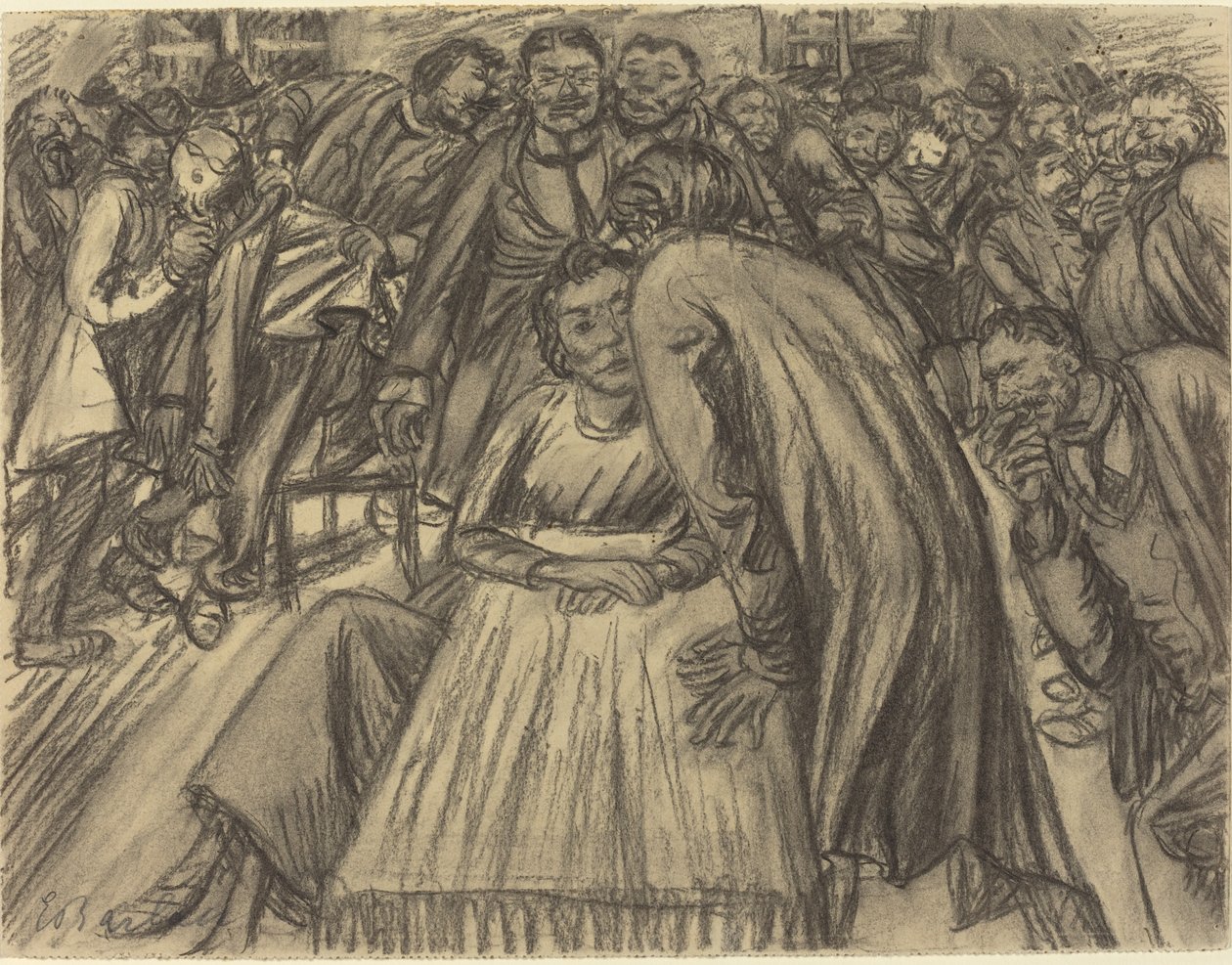 Het paar in de menigte door Ernst Barlach