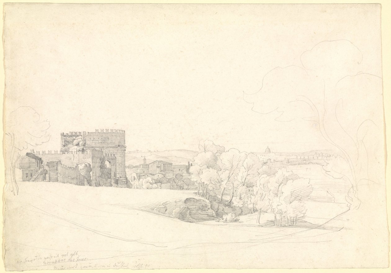 Via Appia Antica met het graf van Cecilia Metella door Ernst Fries