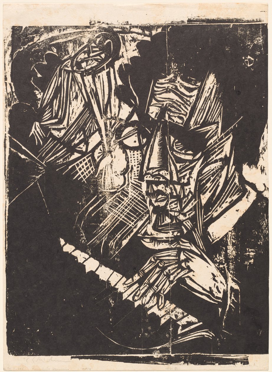 Componist Klemperer, 1916 door Ernst Ludwig Kirchner