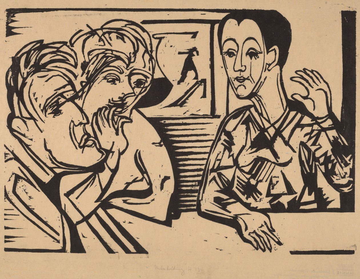 Gesprek, 1929 door Ernst Ludwig Kirchner