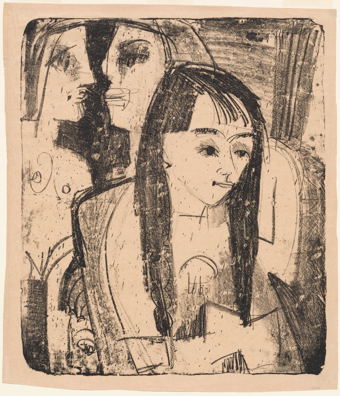 Portret van een Meisje door Ernst Ludwig Kirchner