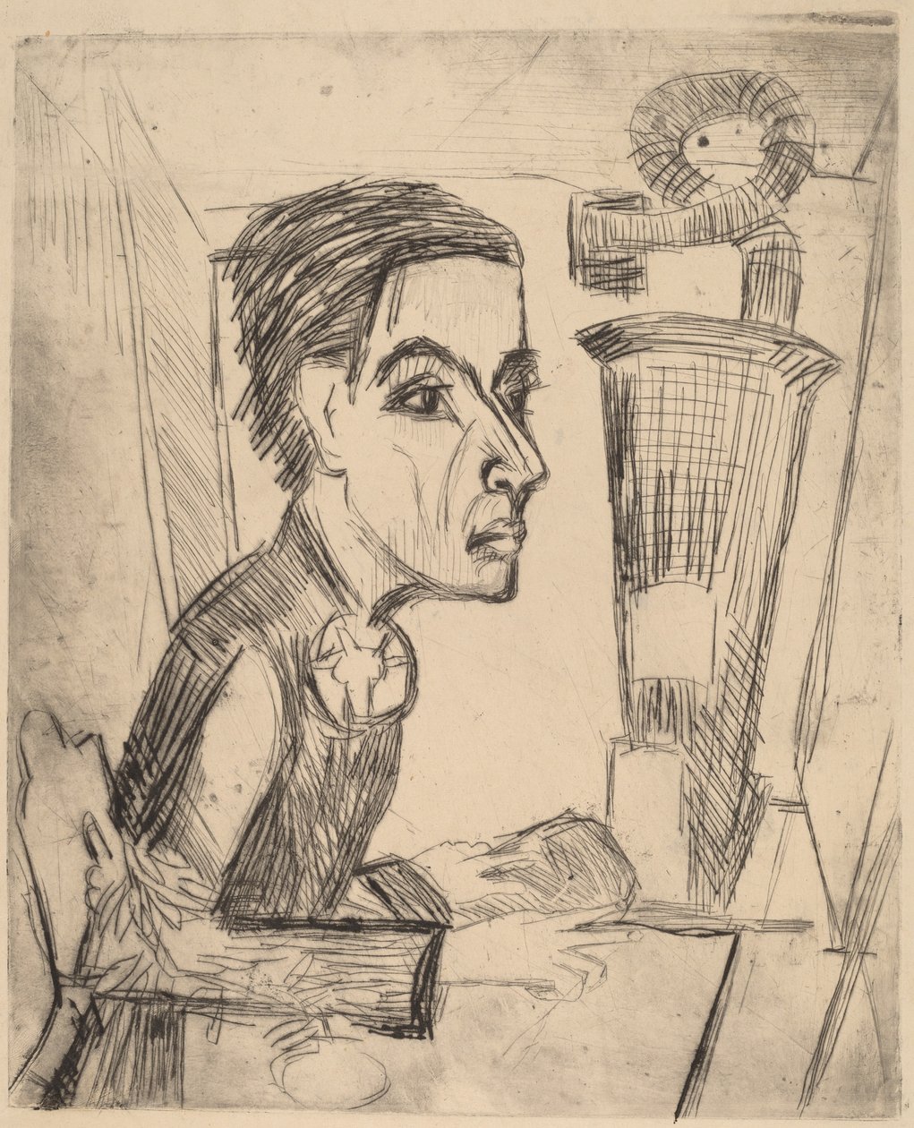 De schilder, 1923 door Ernst Ludwig Kirchner