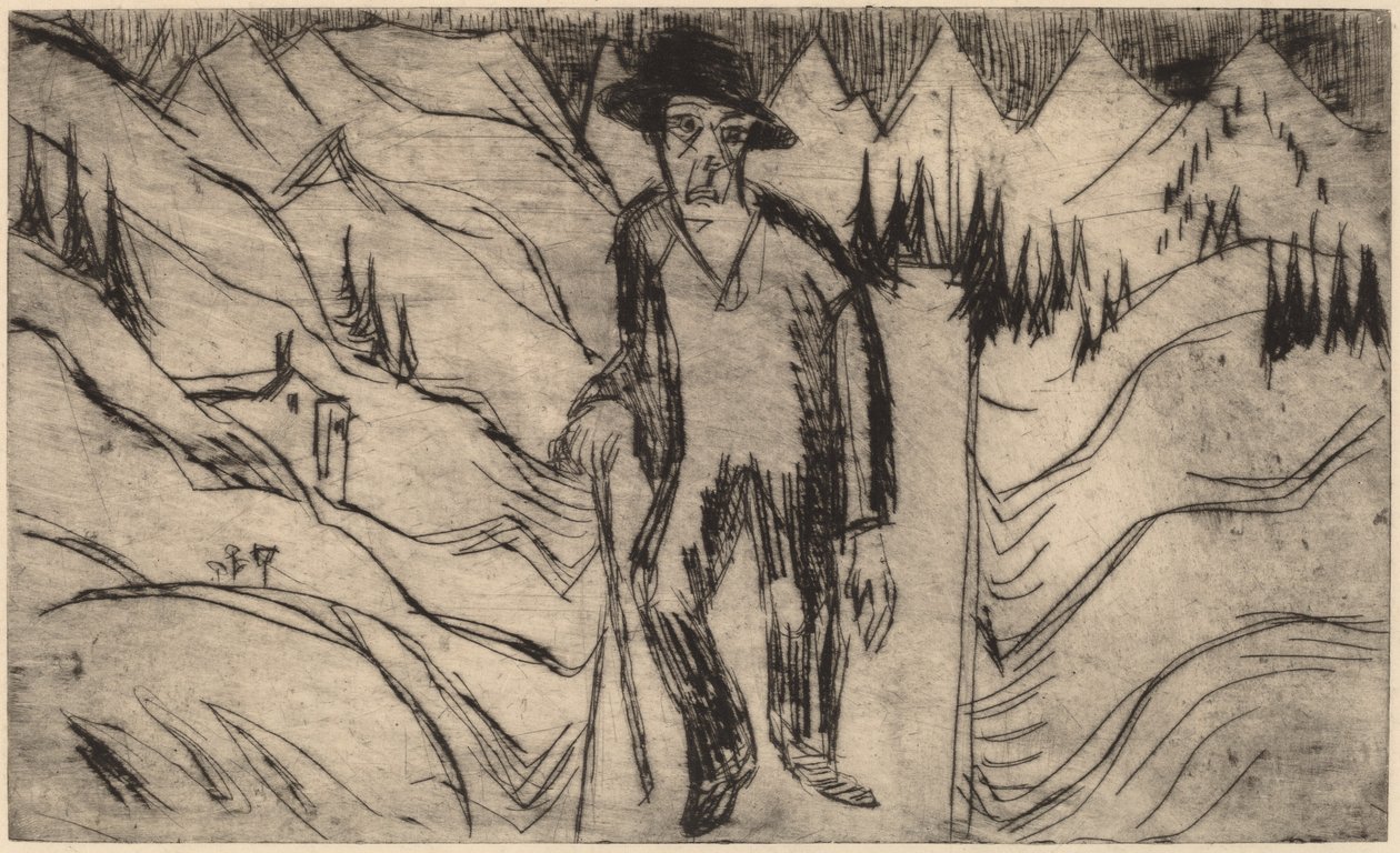 De Zwerver, 1922 door Ernst Ludwig Kirchner