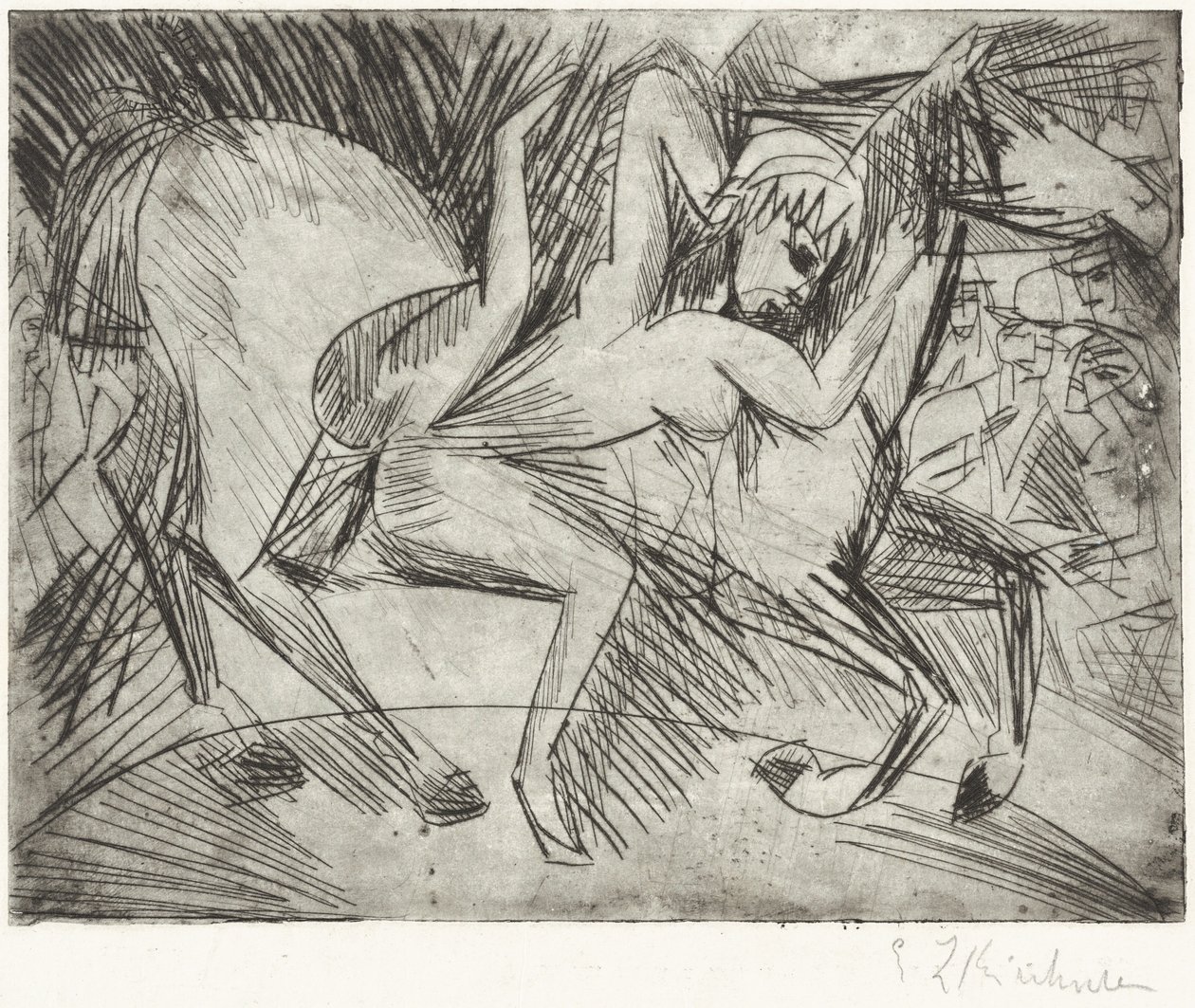 Acrobaat op een Paard door Ernst Ludwig Kirchner