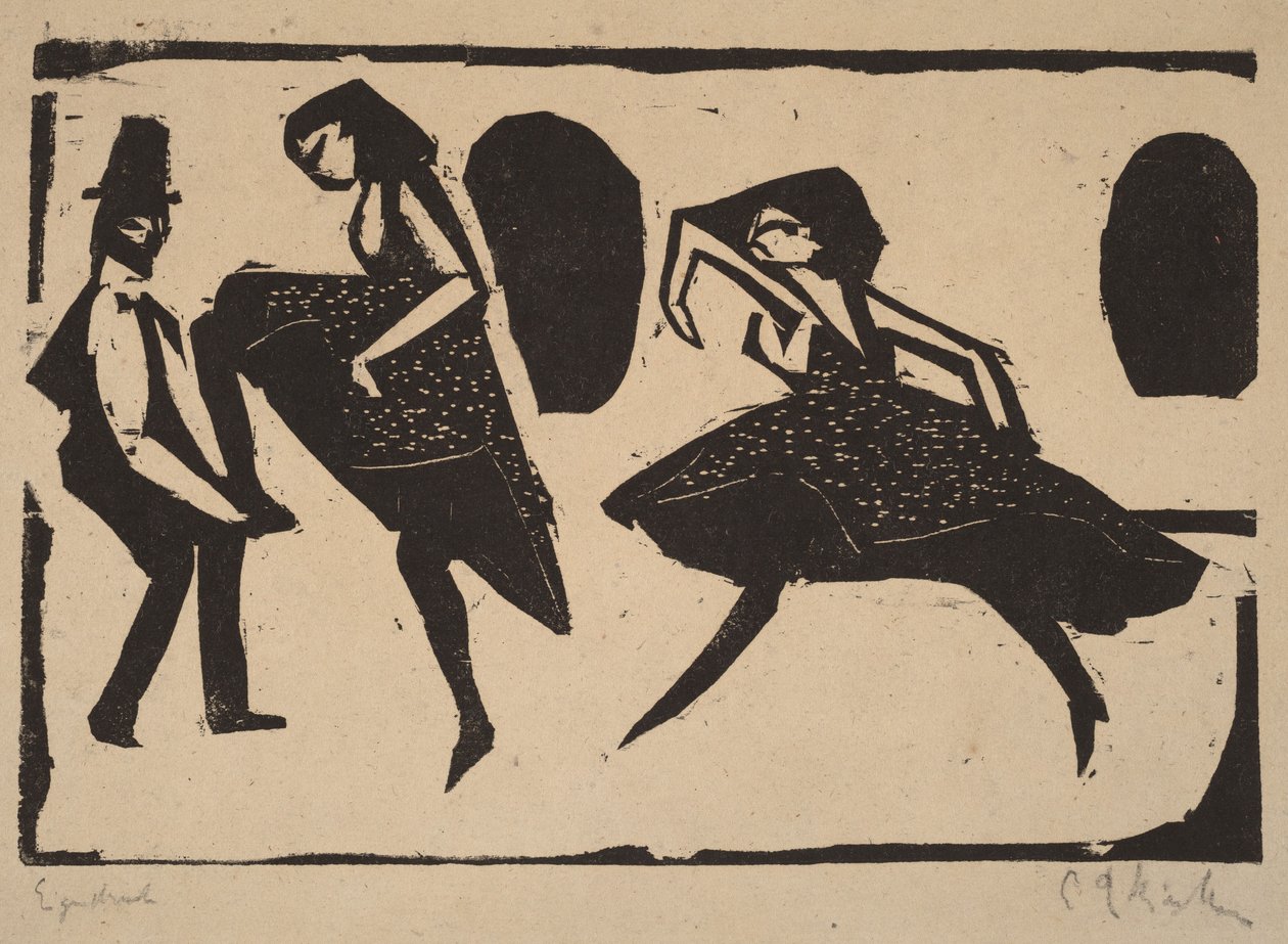 Acrobatische dans door Ernst Ludwig Kirchner