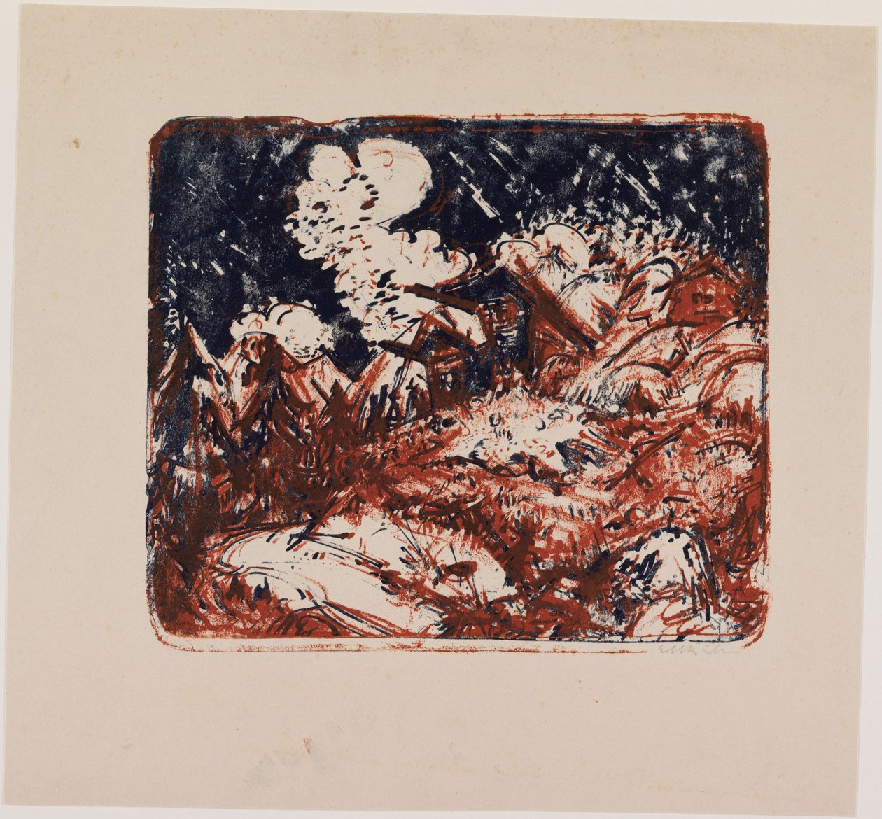Alpenhutten door Ernst Ludwig Kirchner