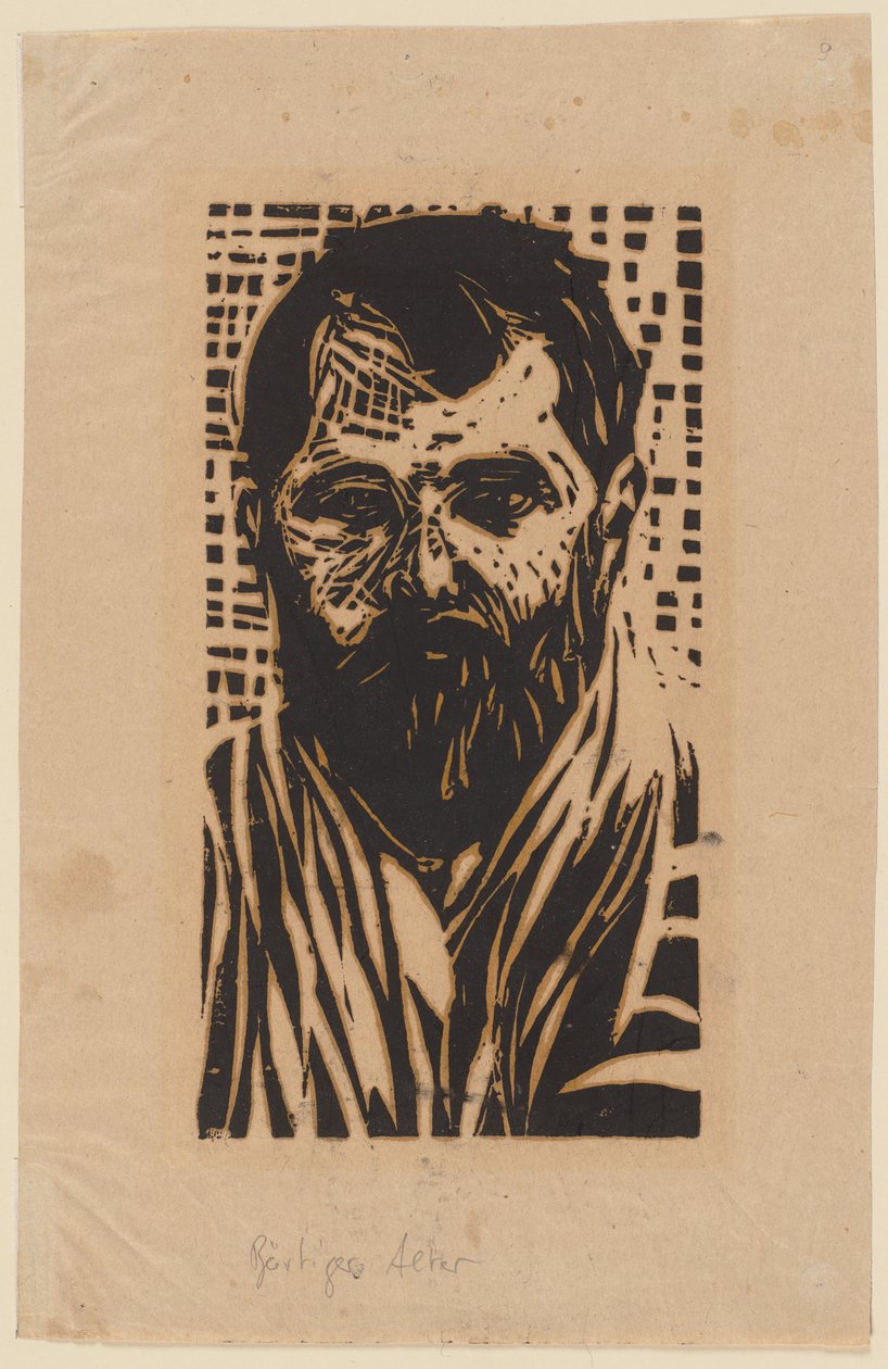 De bebaarde oude man door Ernst Ludwig Kirchner