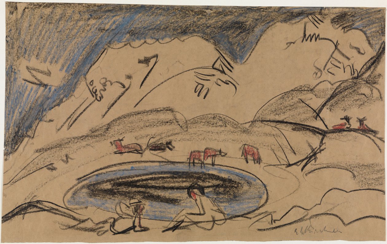 Bergmeer door Ernst Ludwig Kirchner